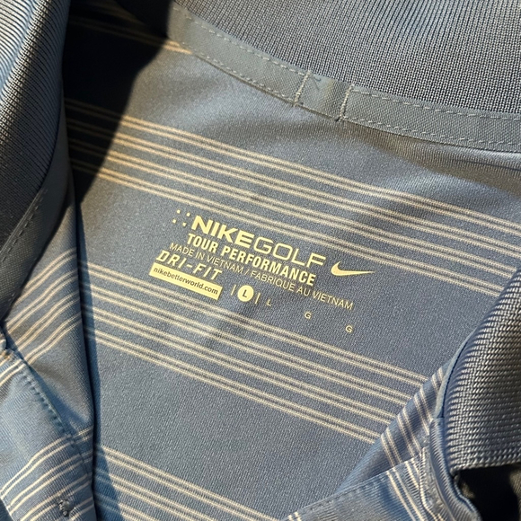 Men's Nike Golf Polo Shirt Size L Blue Striped Clearance - Picture 3 of 5